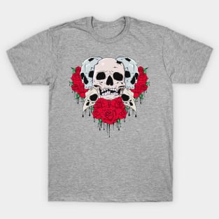 Dripping skulls and roses T-Shirt